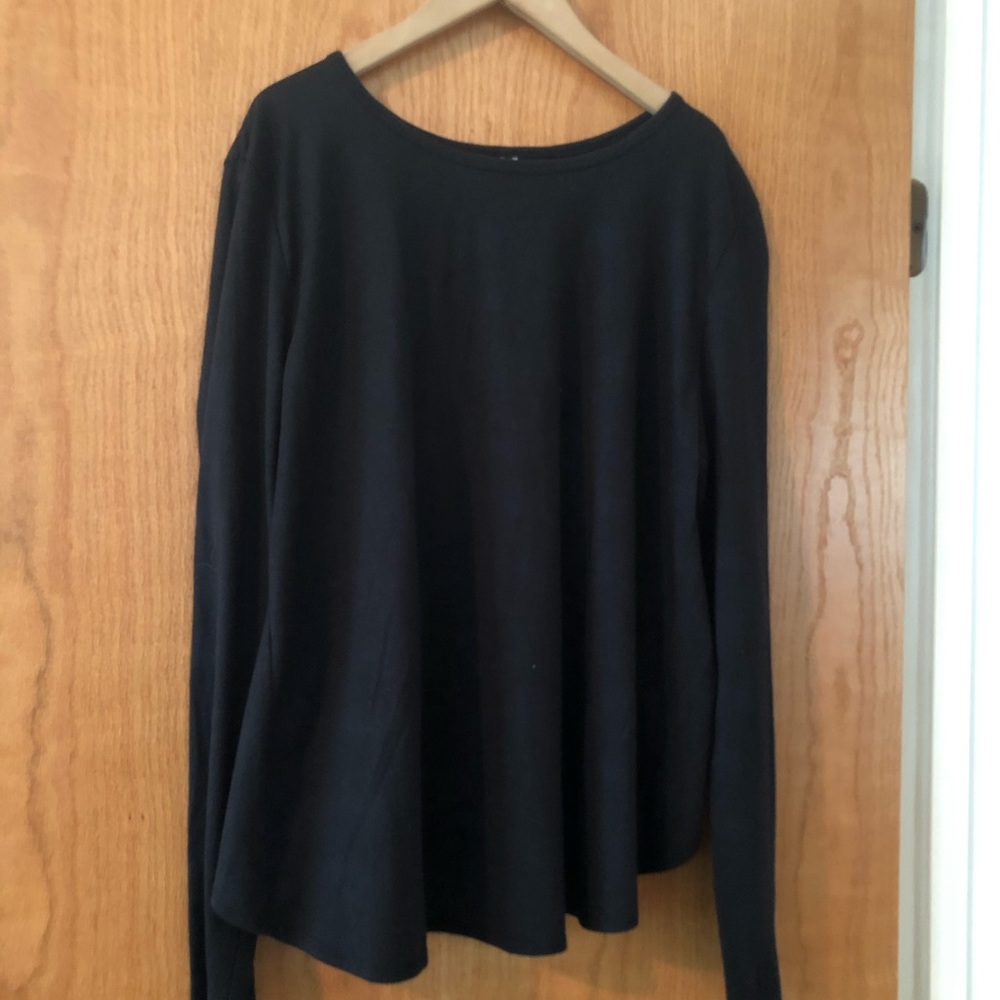 Fabletics Black Open Back Knit Top